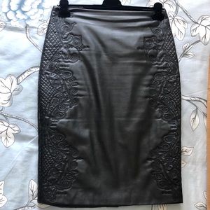 Black PU pencil skirt